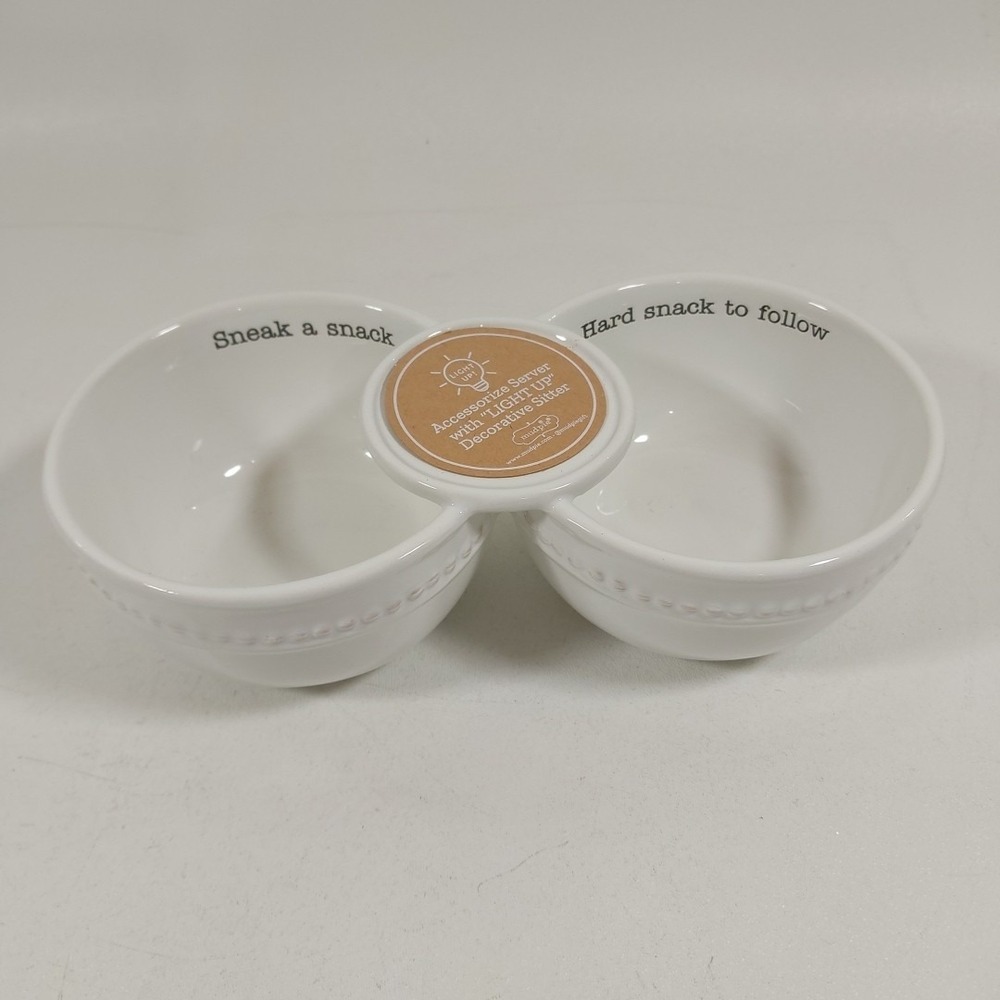 Mud Pie Double Dip W/ A Spot To Put A Light Up Decorative Sitter Sneak A‎ Snack